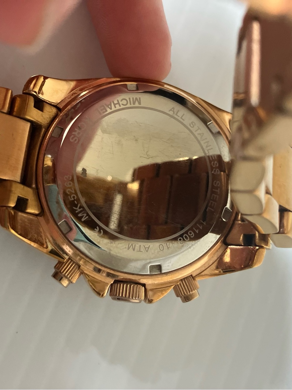 Michael Kors Blair MK5263 Rose Gold Chronograph Watch Crystal Bezel Rhinestone - Picture 5 of 7